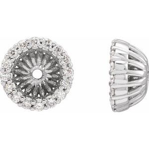 Platinum 5.1 Mm Pair Polished 1/6 Ctw Diamond Earring Jackets