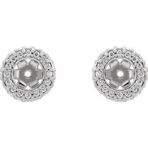14K White Gold 4.5 Mm Pair Polished 1/5 Ctw Lab Grown Diamond Halo-Style Earring Jackets