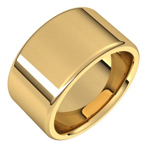 18K Yellow Or White Or Rose Gold Round-Edge Comfort-Fit Flat Band