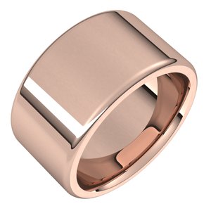 18K Yellow Or White Or Rose Gold Round-Edge Comfort-Fit Flat Band
