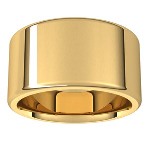 18K Yellow Or White Or Rose Gold Round-Edge Comfort-Fit Flat Band