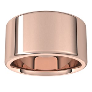 18K Yellow Or White Or Rose Gold Round-Edge Comfort-Fit Flat Band