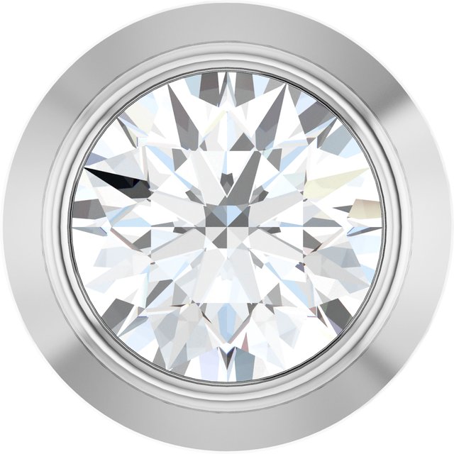 14K White Gold Round  4.1Mm I1, G-H Polished 1/4 Ct Natural Diamond Bezel-Set Pendant Slide
