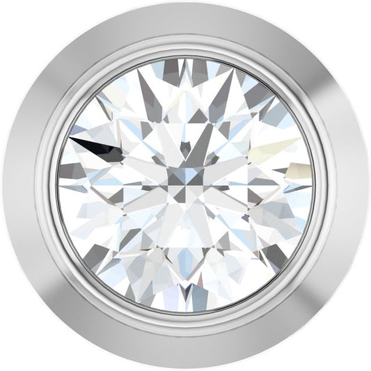 14K White Gold Round  4.1Mm I1, G-H Polished 1/4 Ct Natural Diamond Bezel-Set Pendant Slide