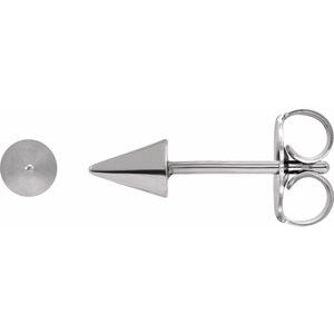 Sterling Silver 3.5 X 3.5 Mm Pair Friction Backs Included Polished Spike Stud Earrings