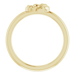 14K Yellow Gold Polished Youth Unicorn Ring Size 3
