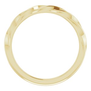 14K Yellow Gold Polished Twisted Stackable Ring Size 7