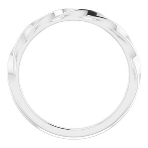 14K White Gold Polished Twisted Stackable Ring Size 7