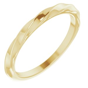 14K Yellow Gold Polished Twisted Stackable Ring Size 7