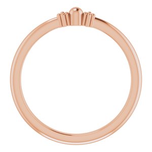 14K Rose Gold Polished Stackable Bead Ring Size 7