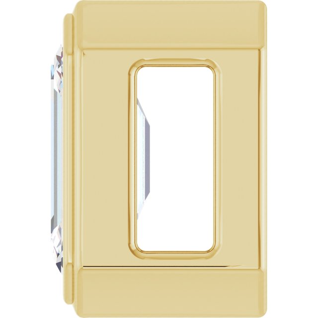 14K Yellow Gold Emerald  4 X 3Mm Si2-Si3, Ghi Polished 1/4 Ct Natural Diamond Solitaire Bezel-Set Pendant Slide