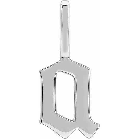 14K Yellow Or White Gold Polished Gothic Initial A Charm/Pendant