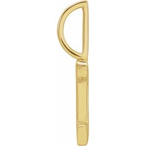 14K Yellow Gold Initial I 10 X 3.85 Mm Polished Gothic Initial Charm Pendant