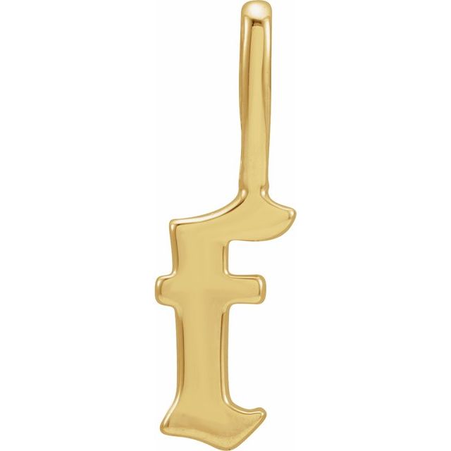 14K Yellow Or White Gold Polished Gothic Initial A Charm/Pendant