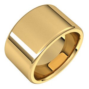 18K Yellow Or White Or Rose Gold Round-Edge Comfort-Fit Flat Band