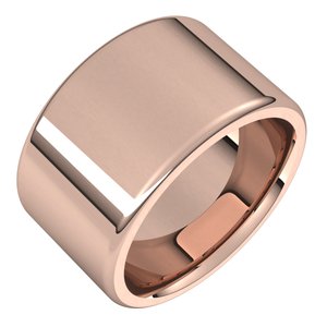 18K Yellow Or White Or Rose Gold Round-Edge Comfort-Fit Flat Band