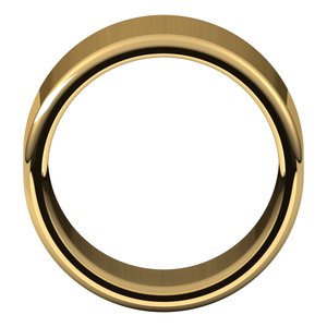 18K Yellow Or White Or Rose Gold Round-Edge Comfort-Fit Flat Band