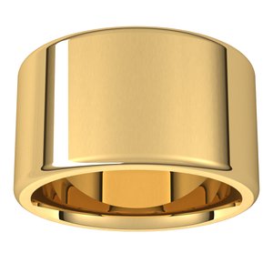 18K Yellow Or White Or Rose Gold Round-Edge Comfort-Fit Flat Band