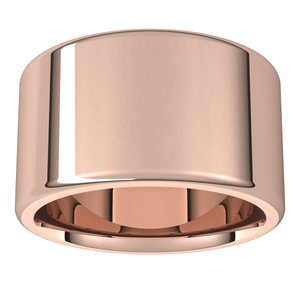 18K Yellow Or White Or Rose Gold Round-Edge Comfort-Fit Flat Band