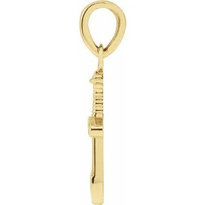 14K Yellow Gold 16.78 X 4.56 Mm Polished Dagger Pendant