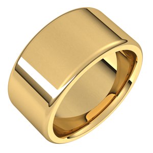 18K Yellow Or White Or Rose Gold Round-Edge Comfort-Fit Flat Band