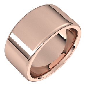 18K Yellow Or White Or Rose Gold Round-Edge Comfort-Fit Flat Band