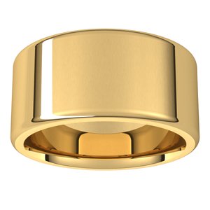 18K Yellow Or White Or Rose Gold Round-Edge Comfort-Fit Flat Band
