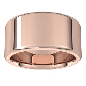 18K Yellow Or White Or Rose Gold Round-Edge Comfort-Fit Flat Band
