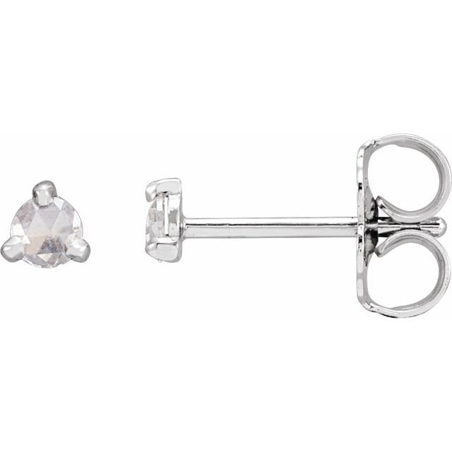14K Yellow Or White Or Rose Gold Round Vs/Si1, Ghi Friction Back 3-Prong Polished Natural Diamond Claw-Prong Rose-Cut Earrings