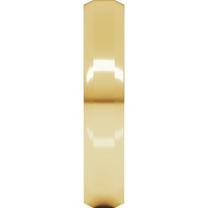 18K Yellow Or White Or Rose Gold Lightweight Beveled-Edge Comfort-Fit Flat Band