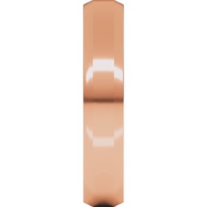 18K Yellow Or White Or Rose Gold Lightweight Beveled-Edge Comfort-Fit Flat Band