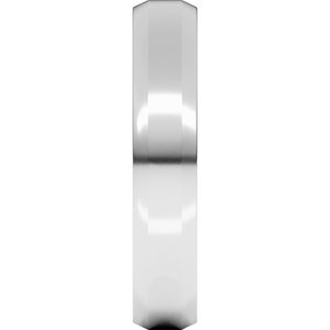 18K Yellow Or White Or Rose Gold Lightweight Beveled-Edge Comfort-Fit Flat Band