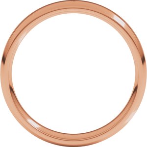 18K Yellow Or White Or Rose Gold Lightweight Beveled-Edge Comfort-Fit Flat Band