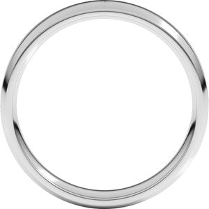 18K Yellow Or White Or Rose Gold Lightweight Beveled-Edge Comfort-Fit Flat Band