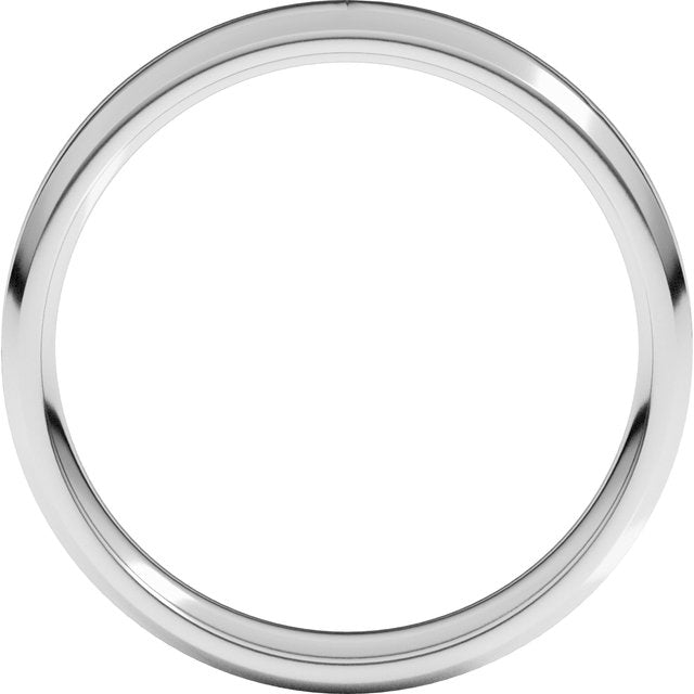 14K Yellow Or White Gold Or Platinum Lightweight Beveled-Edge Comfort Fit Light Band