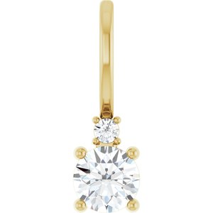 14K Yellow Gold Round 4Mm G-H I1 1/4 Ctw Natural Diamond Pendant