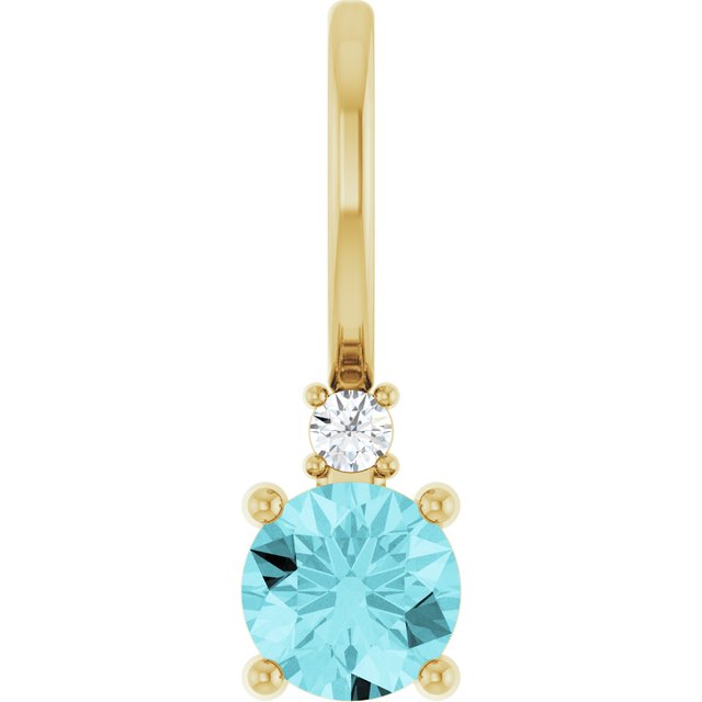 14K Yellow Or White Or Rose Gold Round 4Mm I1, G-H Polished  .015 Ct Natural Diamond Charm/Pendant