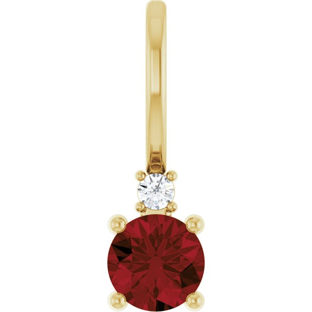 14K Yellow Or White Or Rose Gold Round 4Mm I1, G-H Polished  .015 Ct Natural Diamond Charm/Pendant