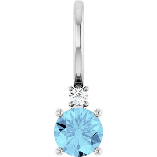 14K Yellow Or White Or Rose Gold Round 4Mm I1, G-H Polished  .015 Ct Natural Diamond Charm/Pendant