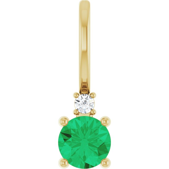 14K Yellow Or White Gold Round 4Mm I1, G-H Polished  .015 Ct Natural Diamond Charm/Pendant