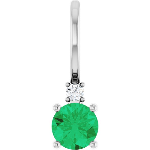 14K Yellow Or White Gold Round 4Mm I1, G-H Polished  .015 Ct Natural Diamond Charm/Pendant