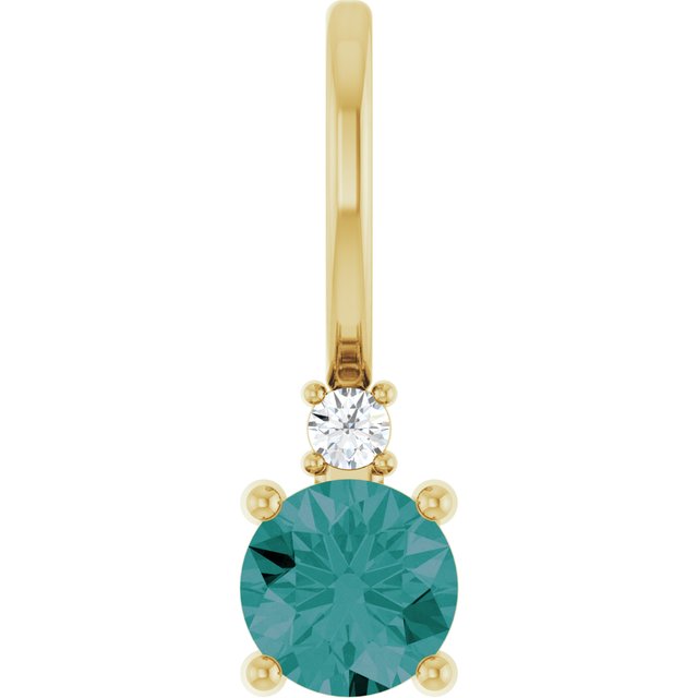 14K Yellow Or White Gold Round 4Mm I1, G-H Polished  .015 Ct Natural Diamond Charm/Pendant