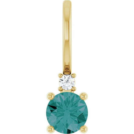 14K Yellow Or White Gold Round 4Mm I1, G-H Polished  .015 Ct Natural Diamond Charm/Pendant