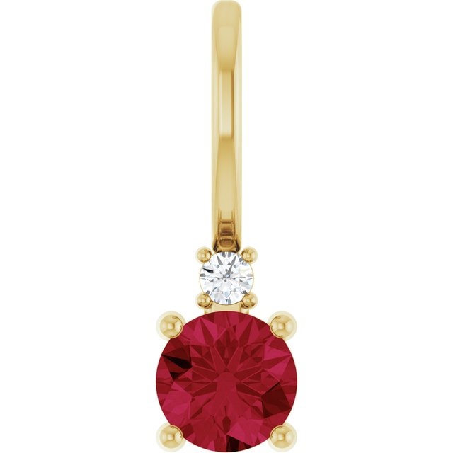14K Yellow Or White Gold Round 4Mm I1, G-H Polished  .015 Ct Natural Diamond Charm/Pendant