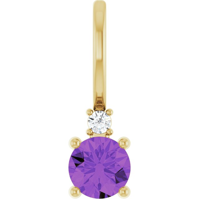 14K Yellow Or White Or Rose Gold Round 4Mm I1, G-H Polished  .015 Ct Natural Diamond Charm/Pendant