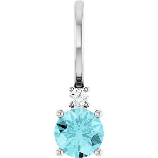 14K Yellow Or White Or Rose Gold Round 4Mm I1, G-H Polished  .015 Ct Natural Diamond Charm/Pendant