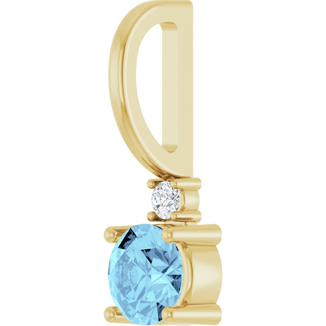 14K Yellow Or White Or Rose Gold Round 4Mm I1, G-H Polished  .015 Ct Natural Diamond Charm/Pendant