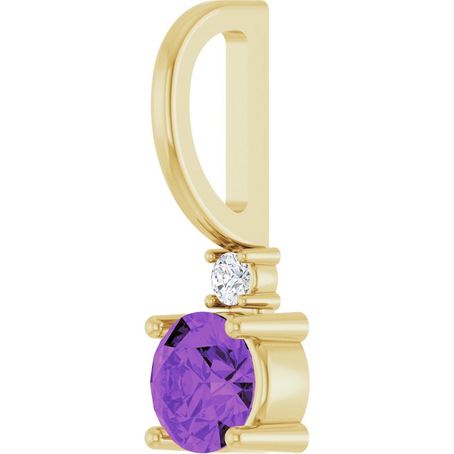 14K Yellow Or White Or Rose Gold Round 4Mm I1, G-H Polished  .015 Ct Natural Diamond Charm/Pendant