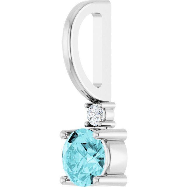 14K Yellow Or White Or Rose Gold Round 4Mm I1, G-H Polished  .015 Ct Natural Diamond Charm/Pendant