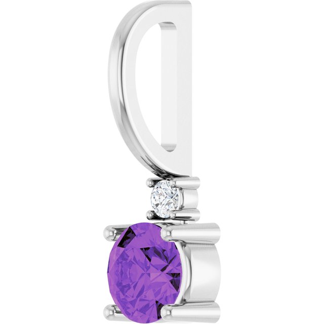 14K Yellow Or White Or Rose Gold Round 4Mm I1, G-H Polished  .015 Ct Natural Diamond Charm/Pendant